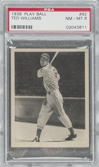 1939 Play Ball #92 Ted Williams Rookie Card – PSA NM-MT 8